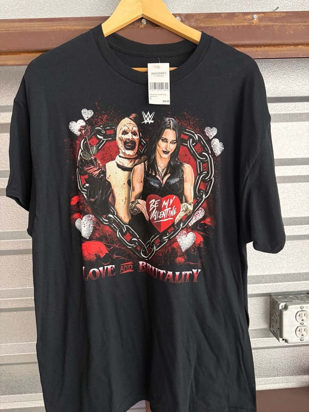 WWE x Terrifier Rhea Ripley 'Love and Brutality' Valentine's Day T-Shirt
